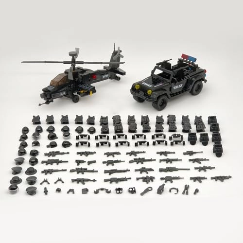 Black Hawk Helicopter + SWAT Truck - Soldiers 1 pcs