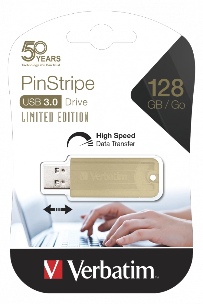 Pinstripe USB 3.0 Drive - USB 3.2 Gen 1 128GB USB Type A