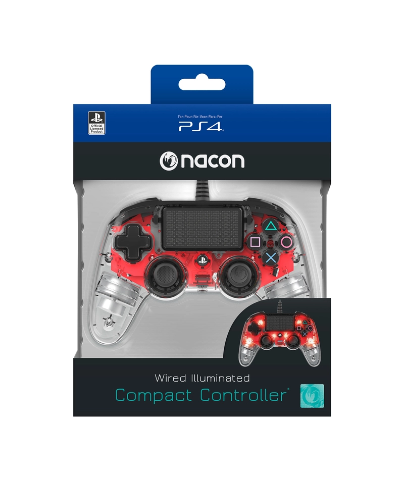 Wired Illuminated Compact Controller (PS4) Red