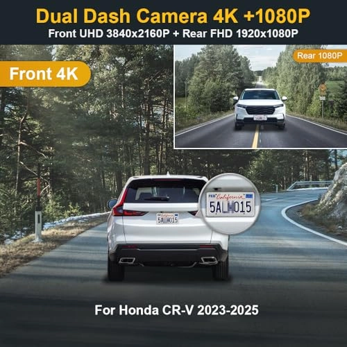 4K Front and 1080P Rear - 2160P for Honda CRV 2023 2024