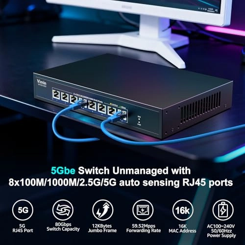 8x5G Ethernet(Unmanaged) - 8-ports