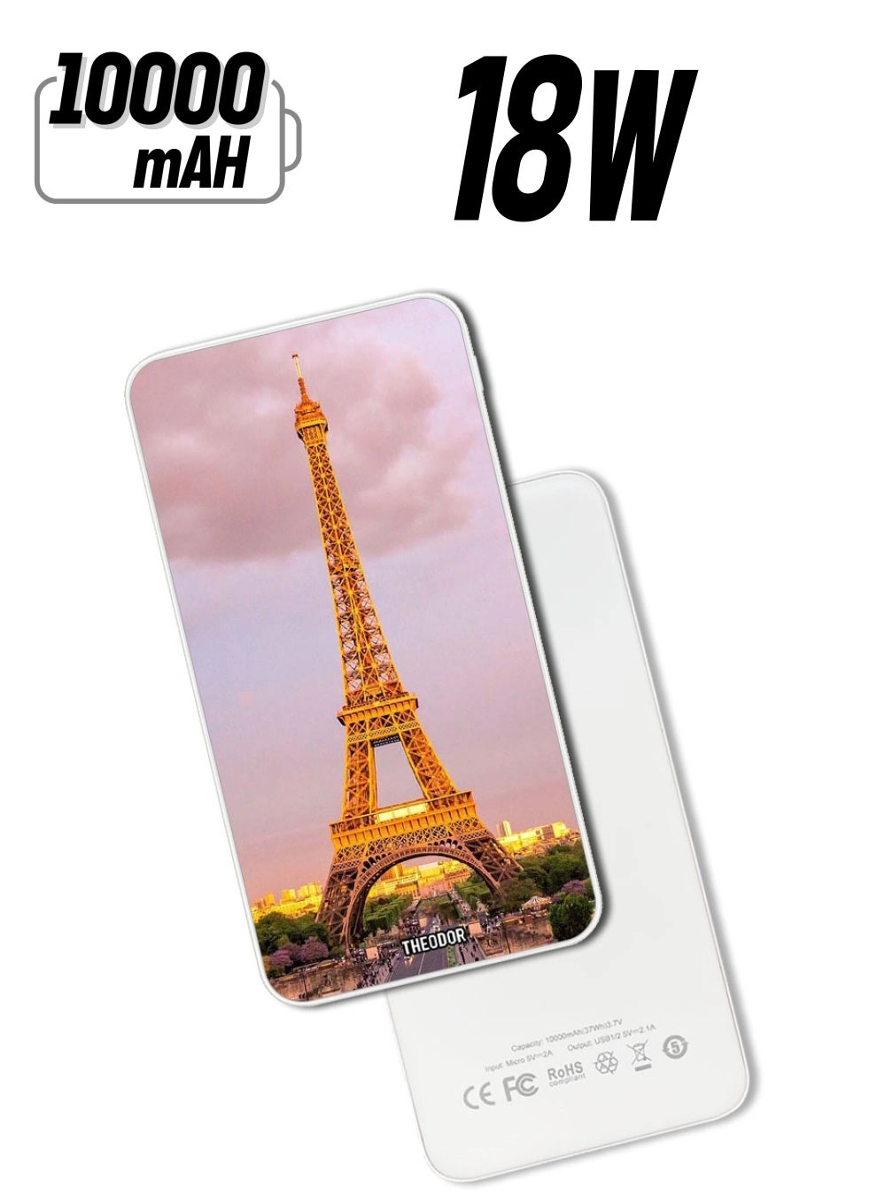 Theodor PPBA147 - 10000 mAh 18W PD Fast-Charging