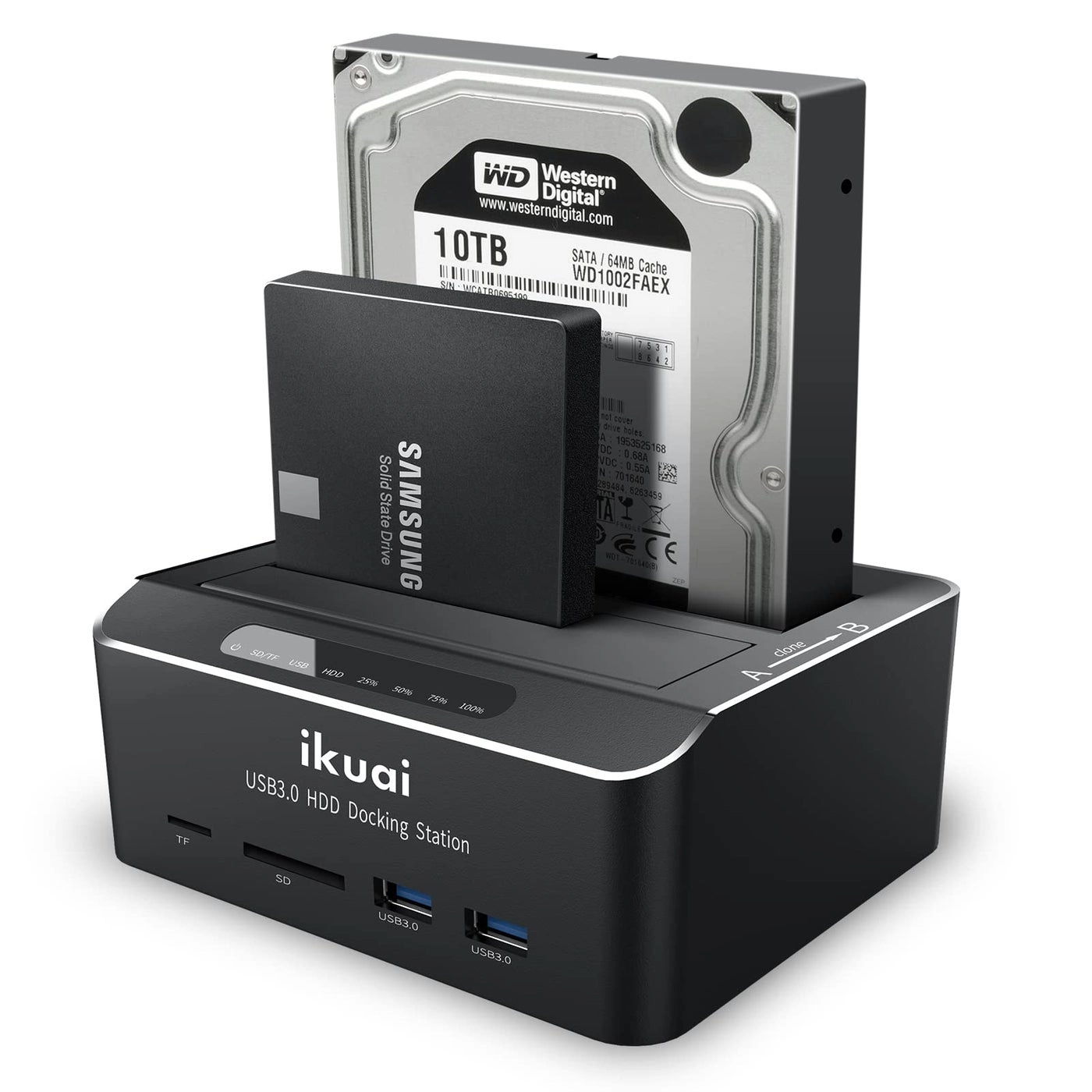 ikuai SATA to USB 3.0 Dual Bay Hard Drive Dock