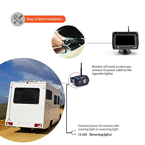 Digital Wireless Backup Camera System - Night vision Wireless 1080P