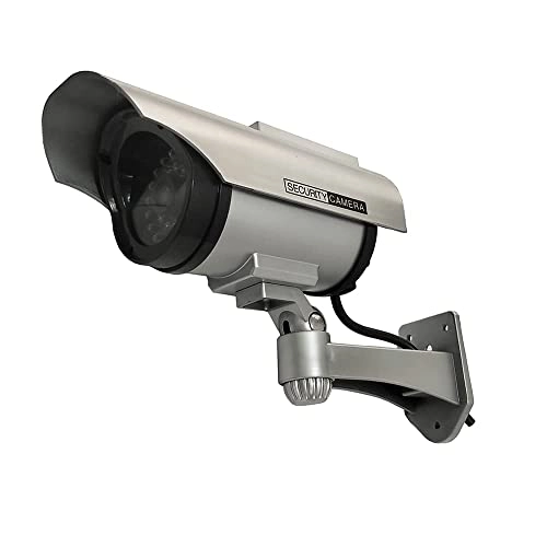 Solar Powered Dummy Fake Security Camera Bullet CCTV Surveillance - Indoor Outdoor