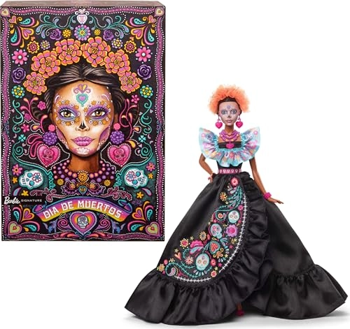 Signature Doll Día De Muertos Collectable Figure - Black Dress Embroidery Print Ages 6+