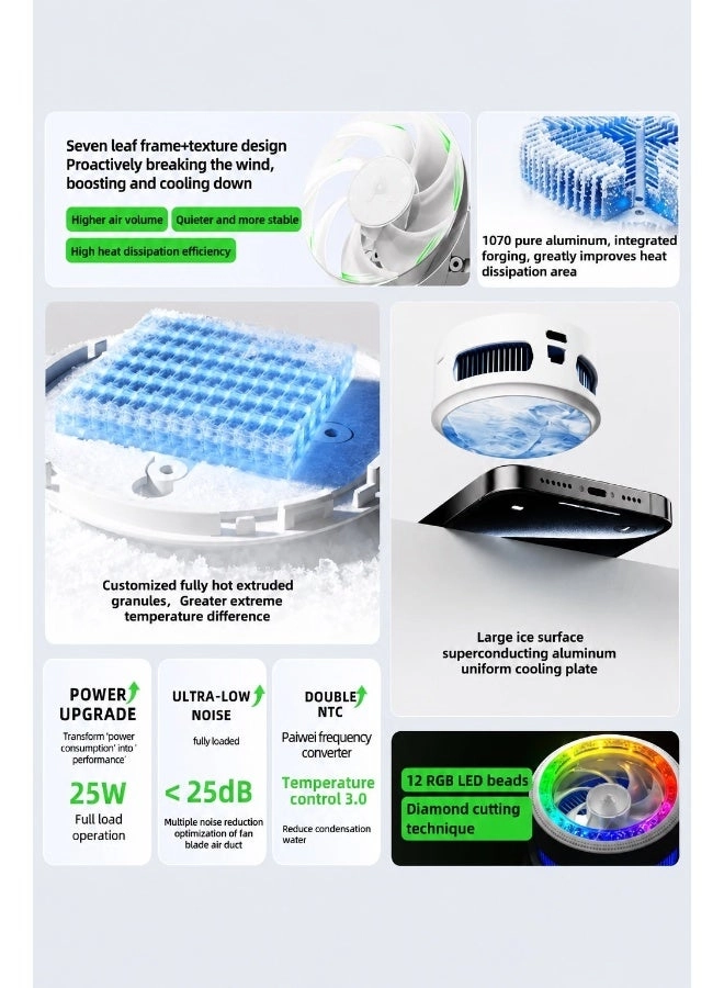 B3 Phone & iPad Cooler - 25W Magnetic Cooling Fan App Control