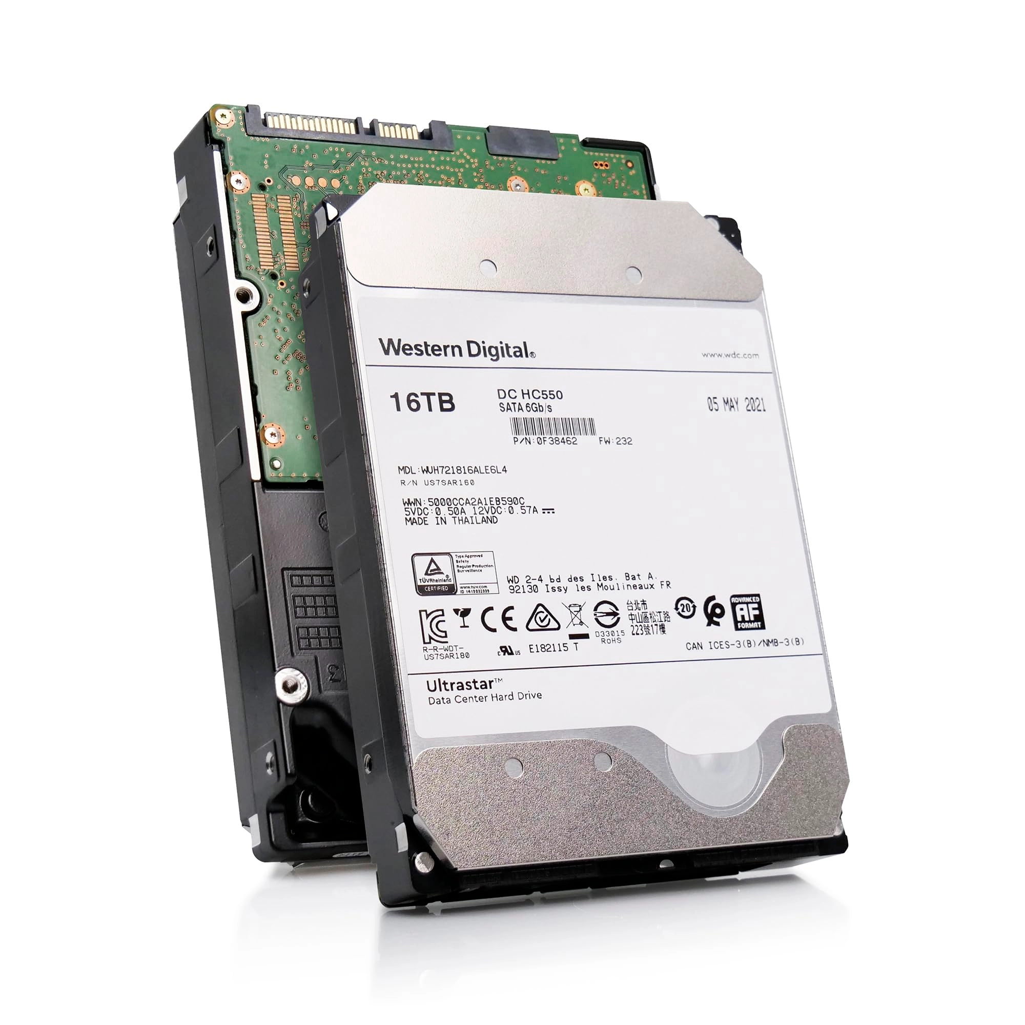 Western Digital (Renewed) DC 3.5" 7200rpm 512MB SATA 6Gb/s (HC550) - 16TB
