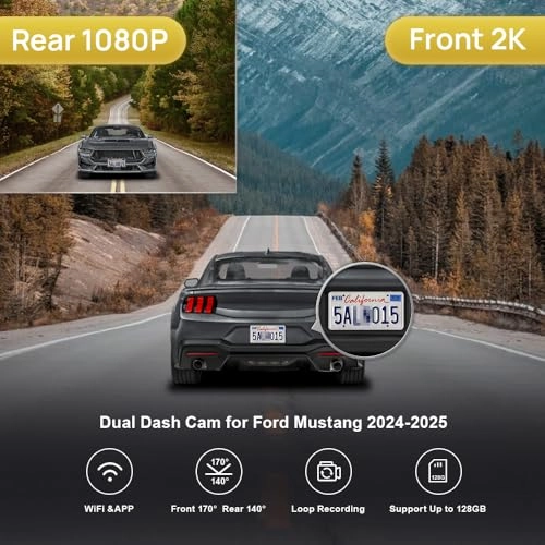 2K+Rear 1080P 1440 X 1080 for Ford Mustang 2024 2025