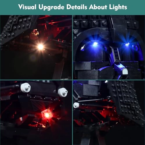 Light Kit for 75304 Darth Vader Helmet - LED USB Battery