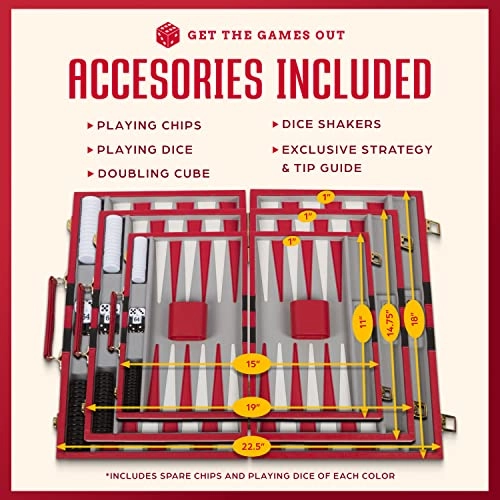 Backgammon Set - Medium Red