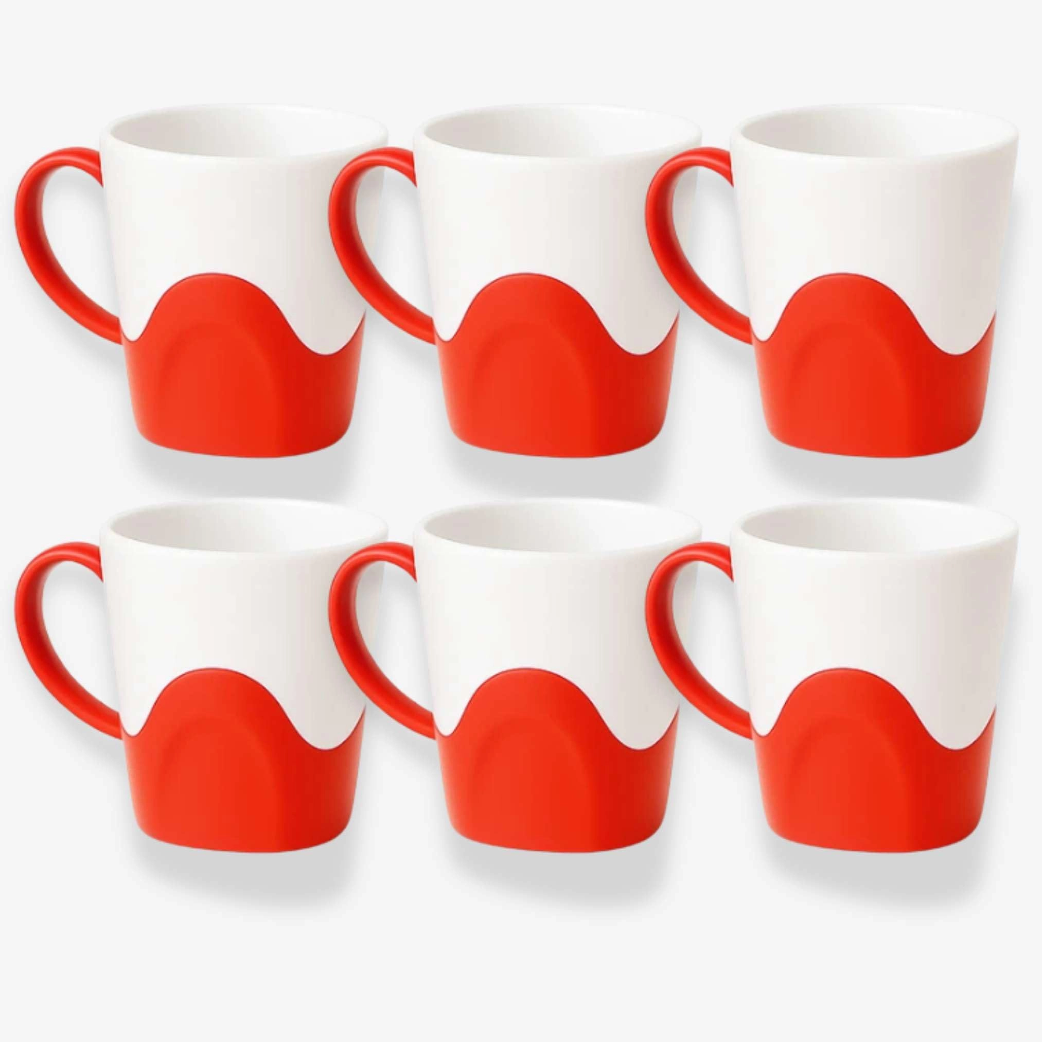 Plastic Mug - 6 pcs - Striped Solid - 280 ml