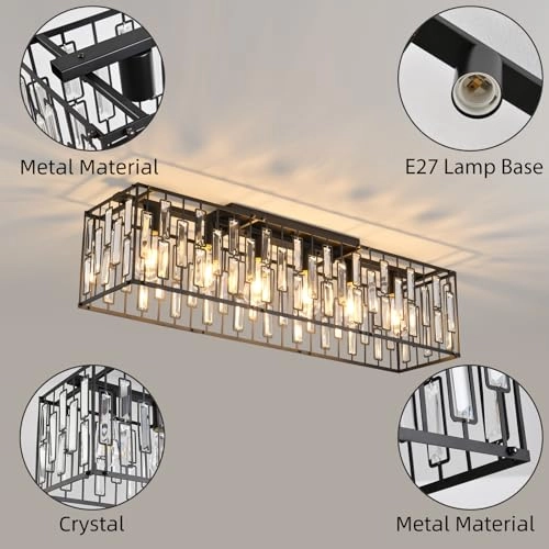 Modern Crystal Ceiling Light - Dimmable
