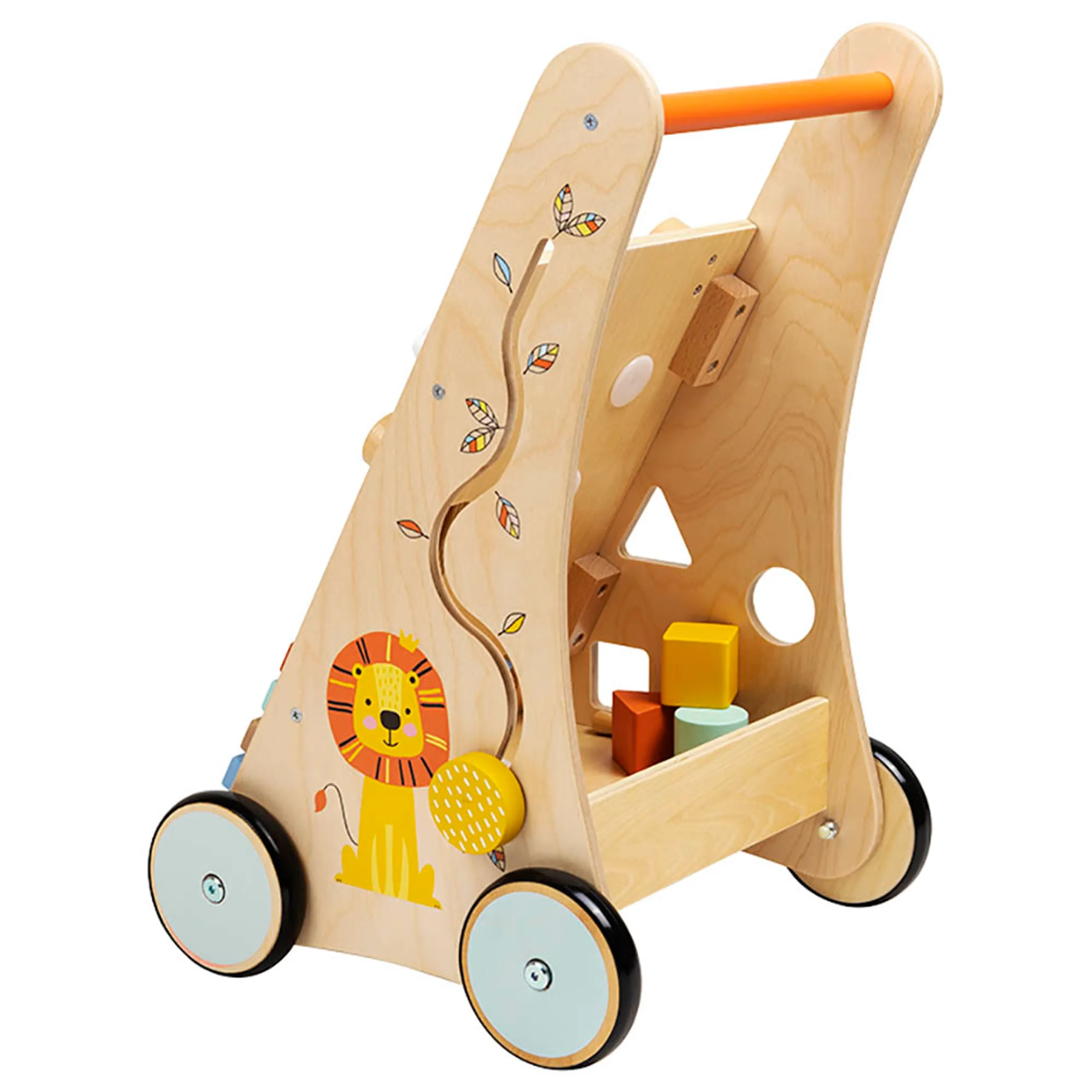 Safari Wooden Baby Activity Walker - 6 activities xylophone