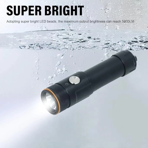 Diving Flashlight - 5000LM IP68 USB Rechargeable