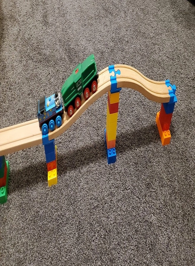 Duplo Bricks to Brio Compatible Wooden Train Track Adapter Set - 5pc