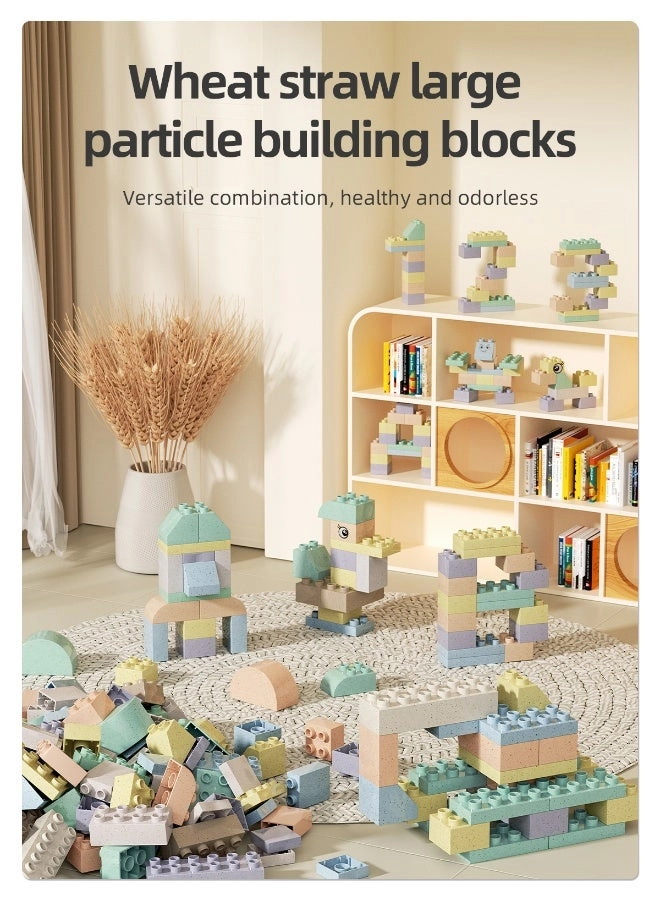 Large Particle Straw Building Blocks - Eco-friendly straw Parent-child assembly