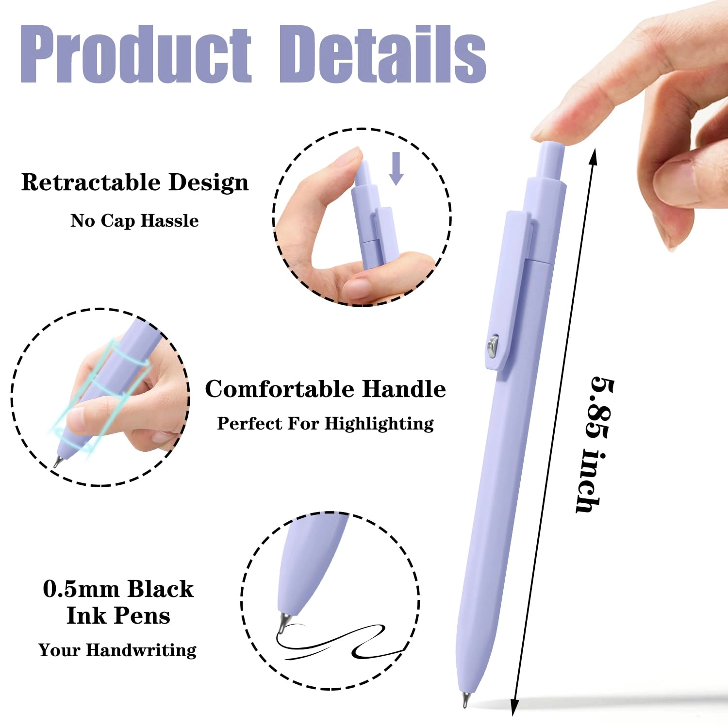 Aesthetic Pens - 8 Pcs 0.5mm