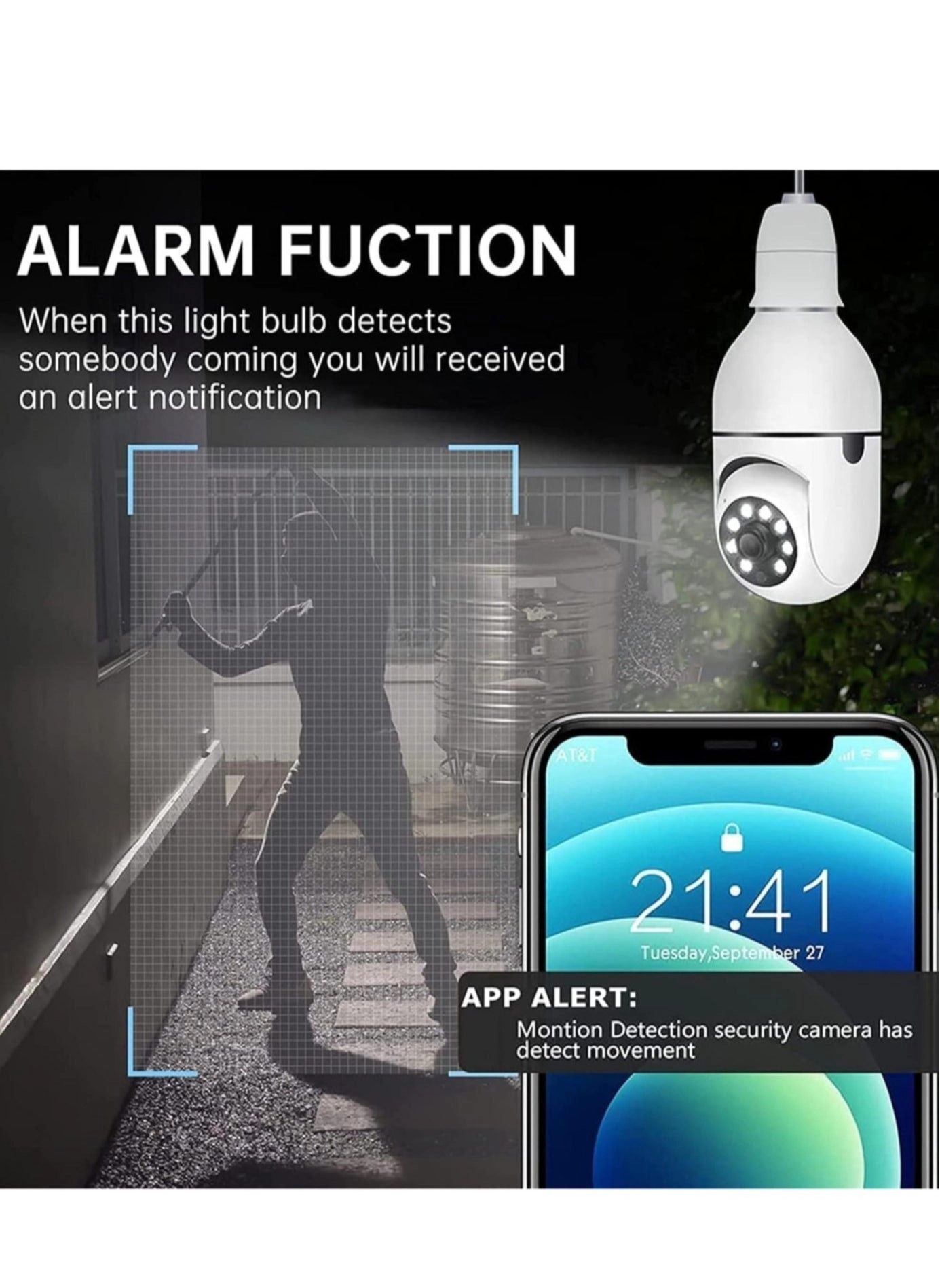 WiFi Light Bulb Camera 1080P