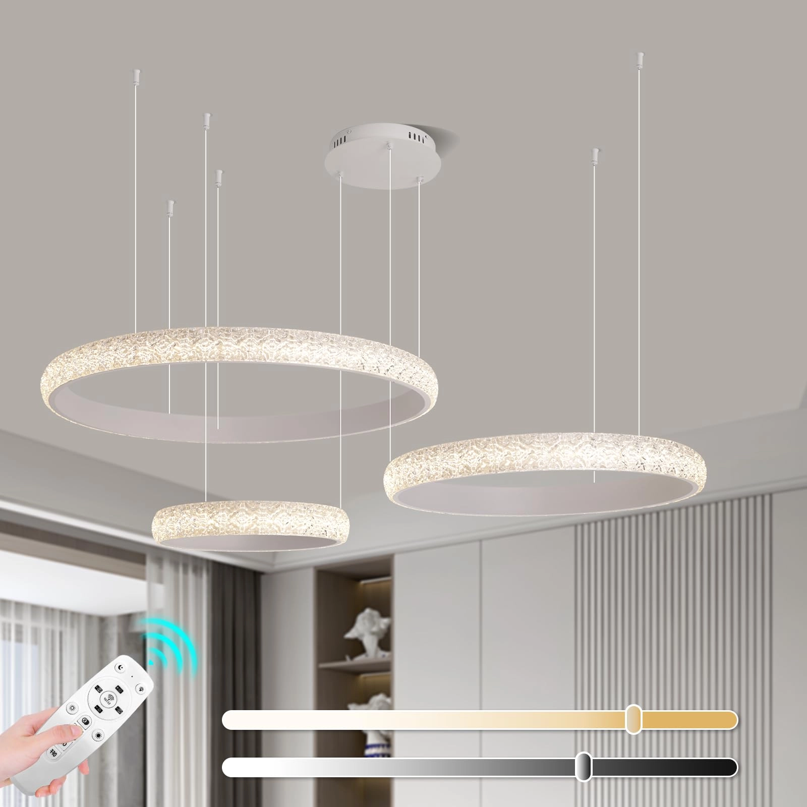 Modern LED Chandelier - 3000K-6000K Dimmable