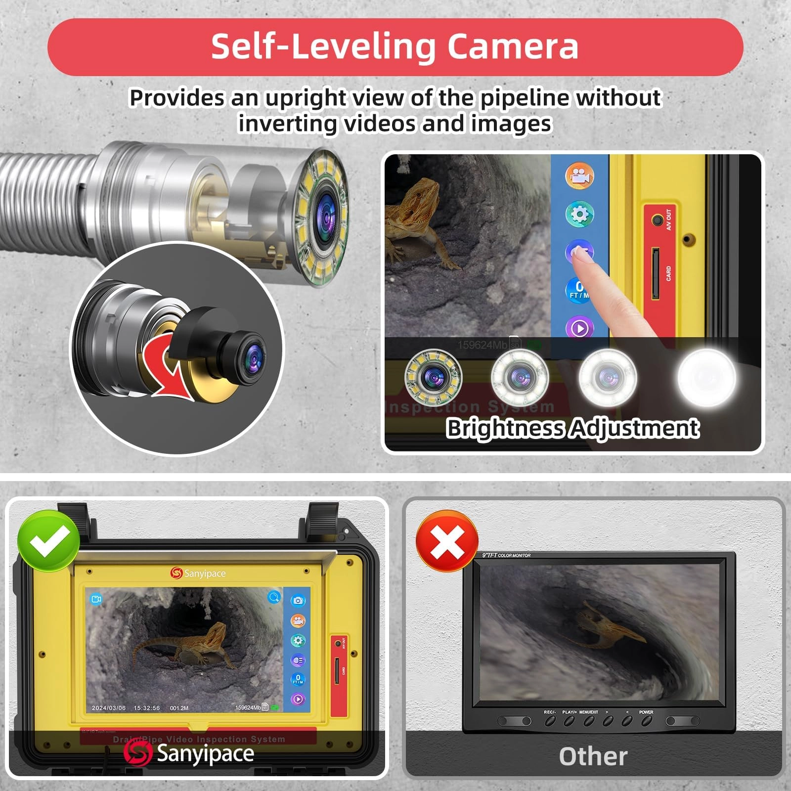 Drain camera - 50M/165FT 5mm