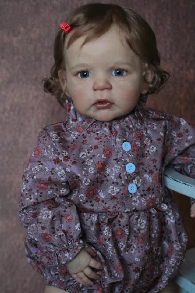 Sandie Reborn Baby Doll - 26 Inch 6 Month Silicone Vinyl Toddler Girl Brown Eyes
