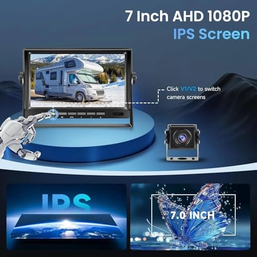 Reversing Camera - Night vision 1280*720P + 7 Inch Monitor - Wired