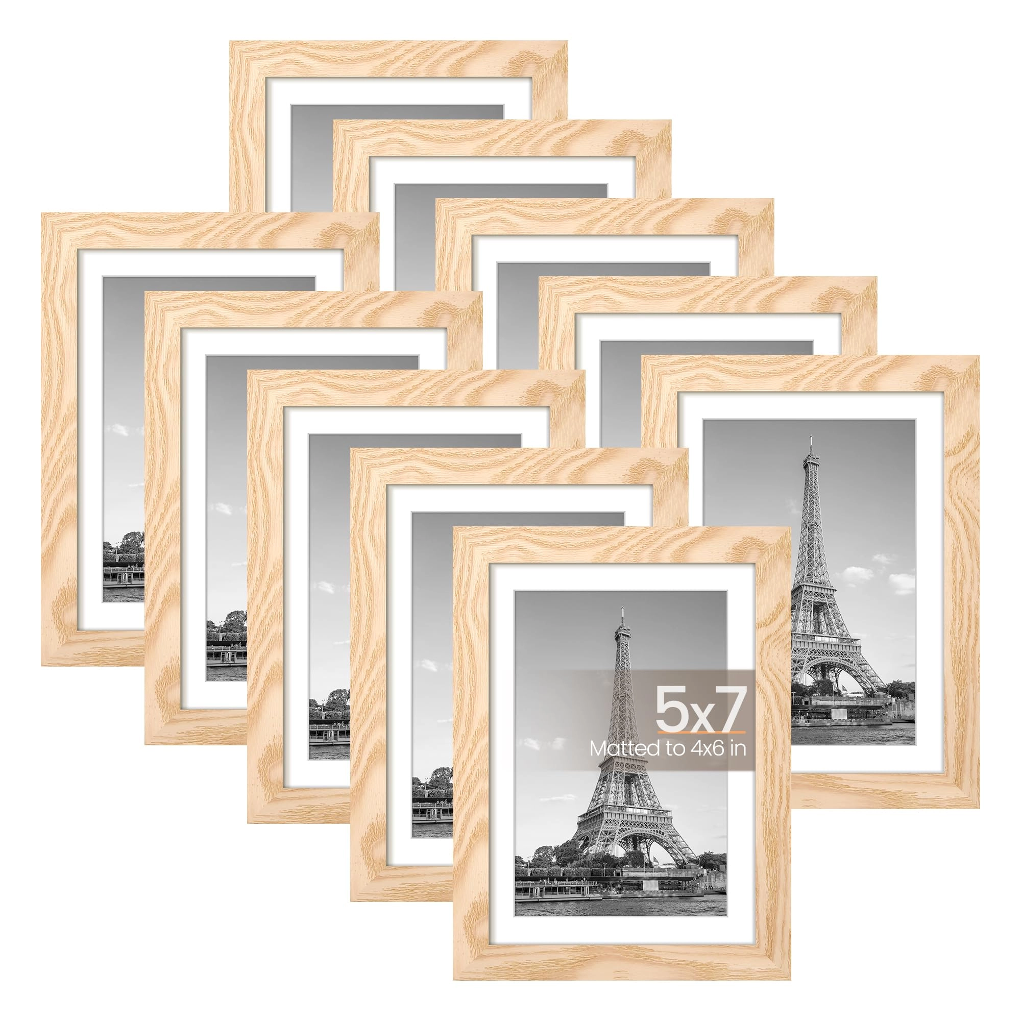 10 Pack Picture Frames - 8x10, 5x7, 4x6