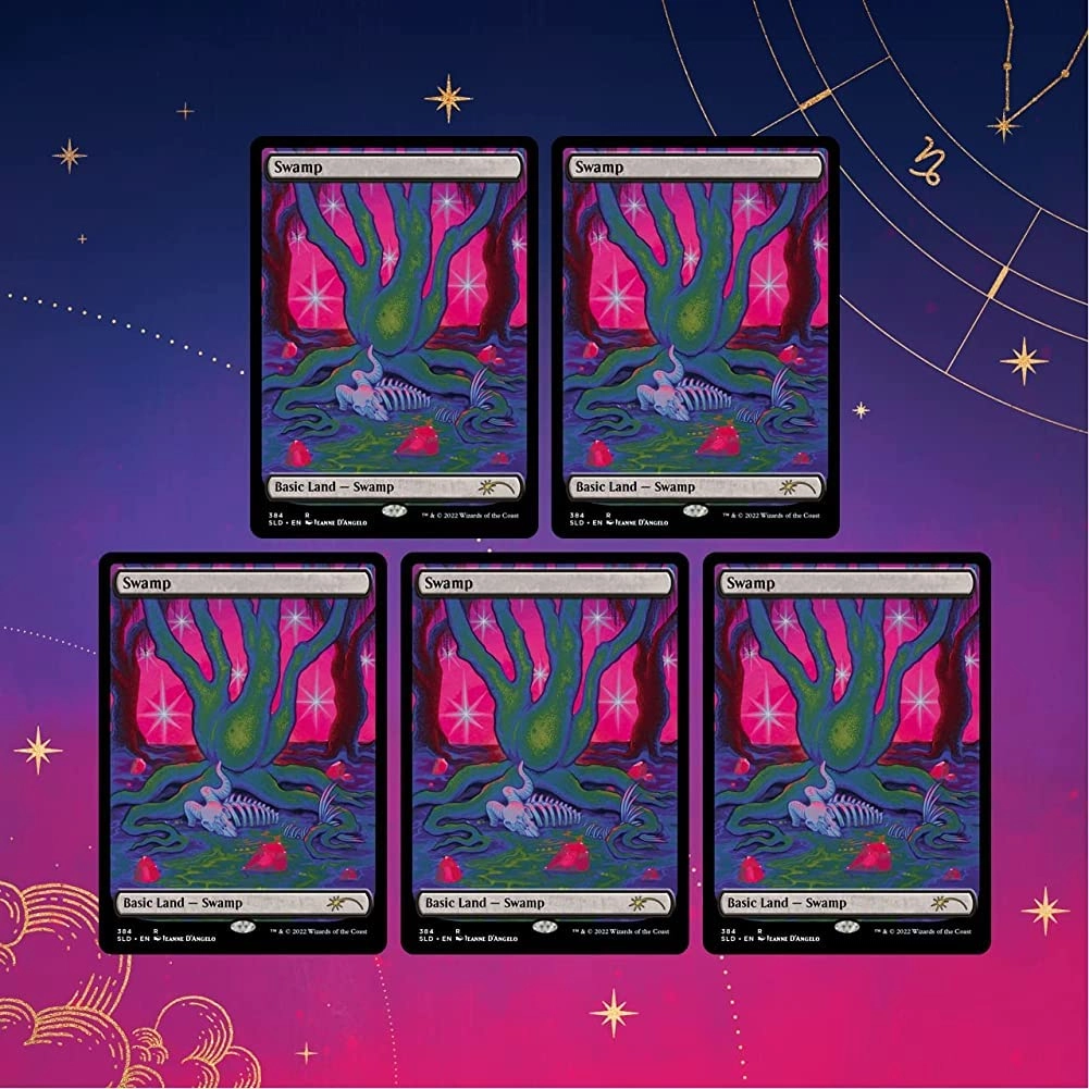 Wizards of the Coast Secret Lair Premium Foil MTG Astrology Lands Capricorn - 5pcs