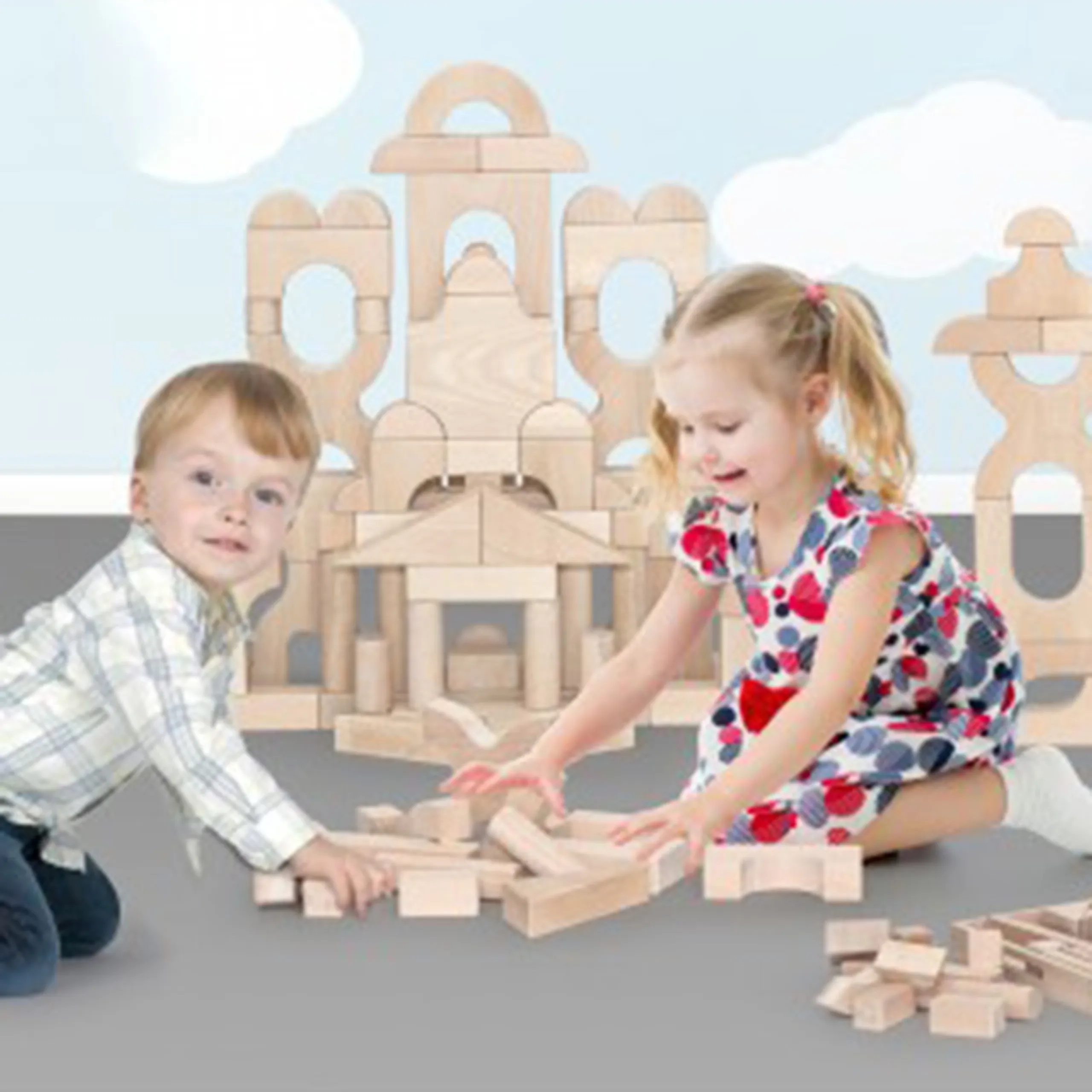 Beech Wood Block - 6 Trays Set#2