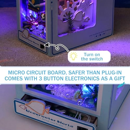 3D Puzzle Dollhouse Kit - Wood LED Light