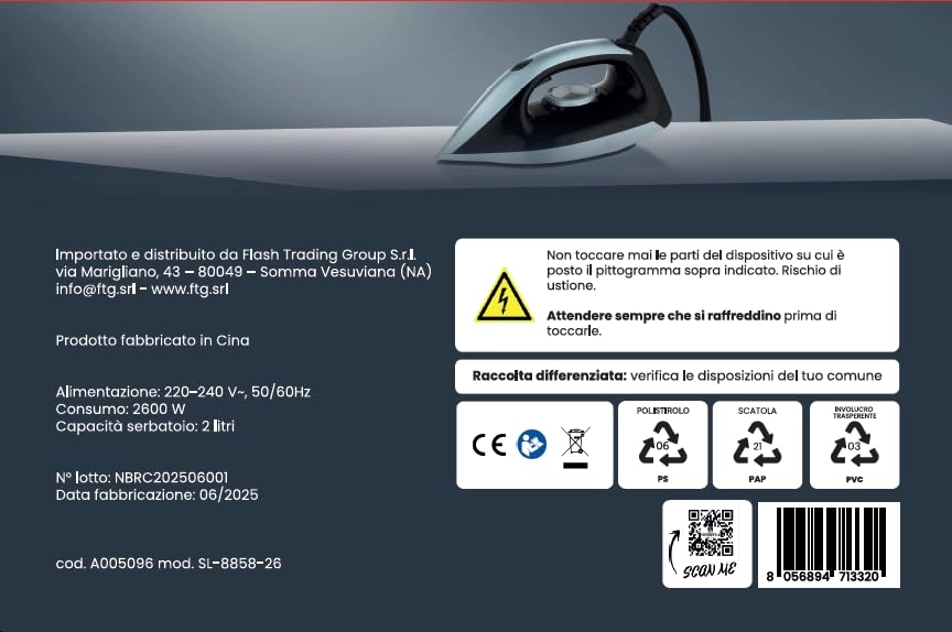 Professional Steam Iron - 2600 W 2 Litres