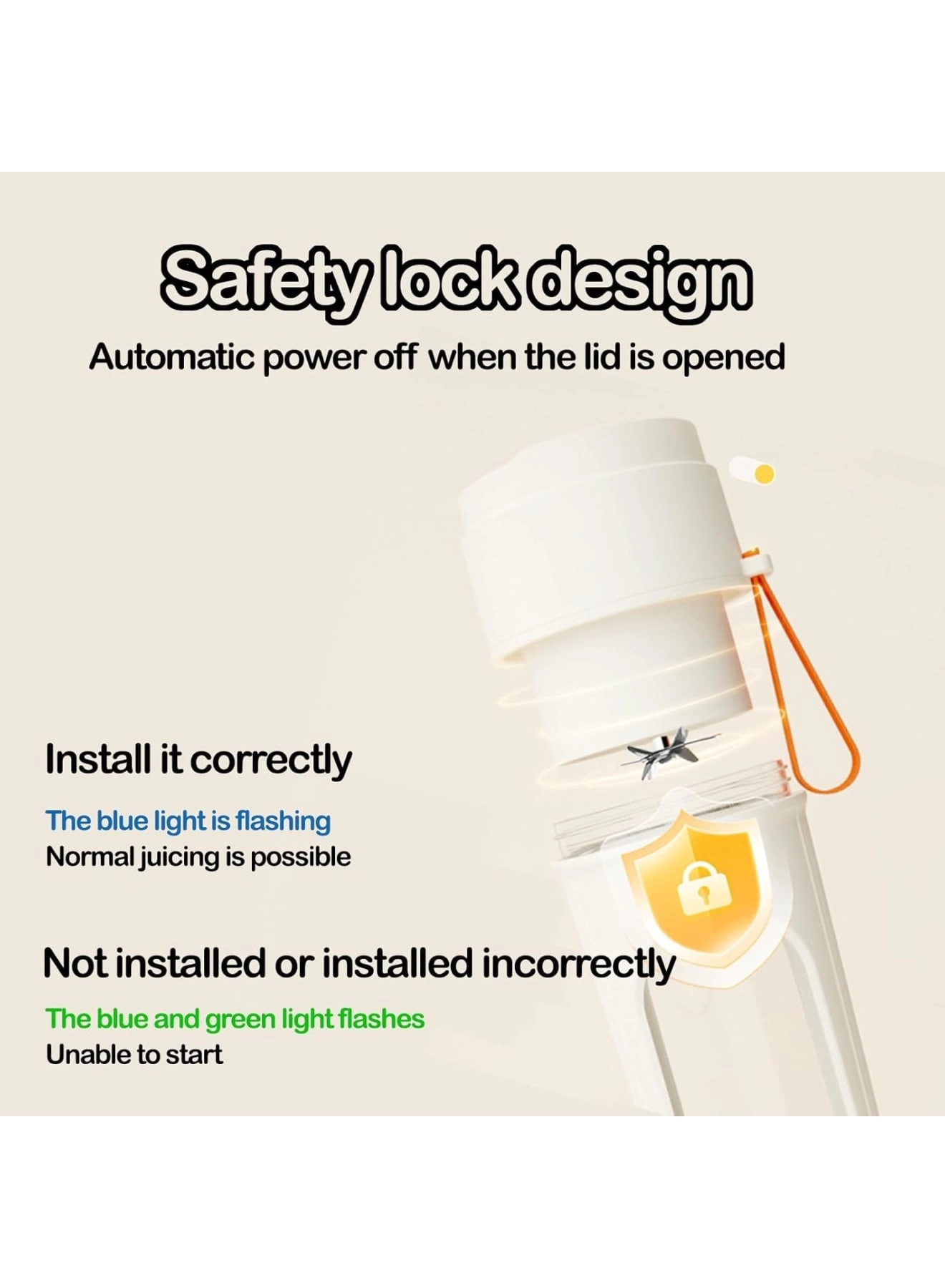 Portable Blender Smoothie Maker - Rechargeable Leakproof Lid Sip Spout