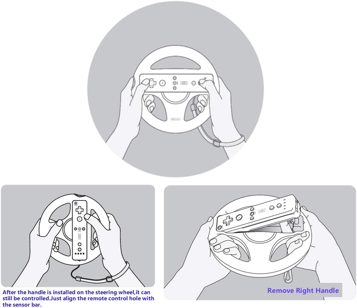 Steering Wheel + Zapper Gun - Wii Wii U Remote