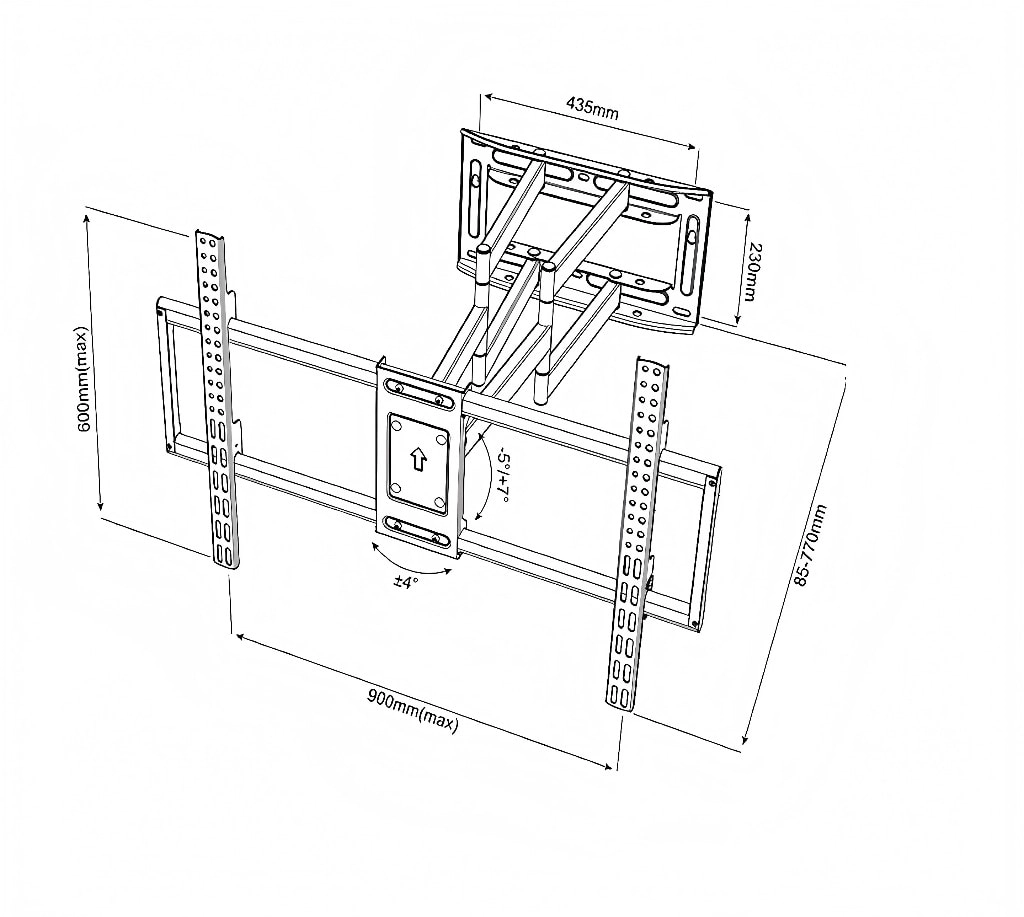 Fixed Heavy-duty TV Wall Mount Bracket - 150kg 55" to 120"