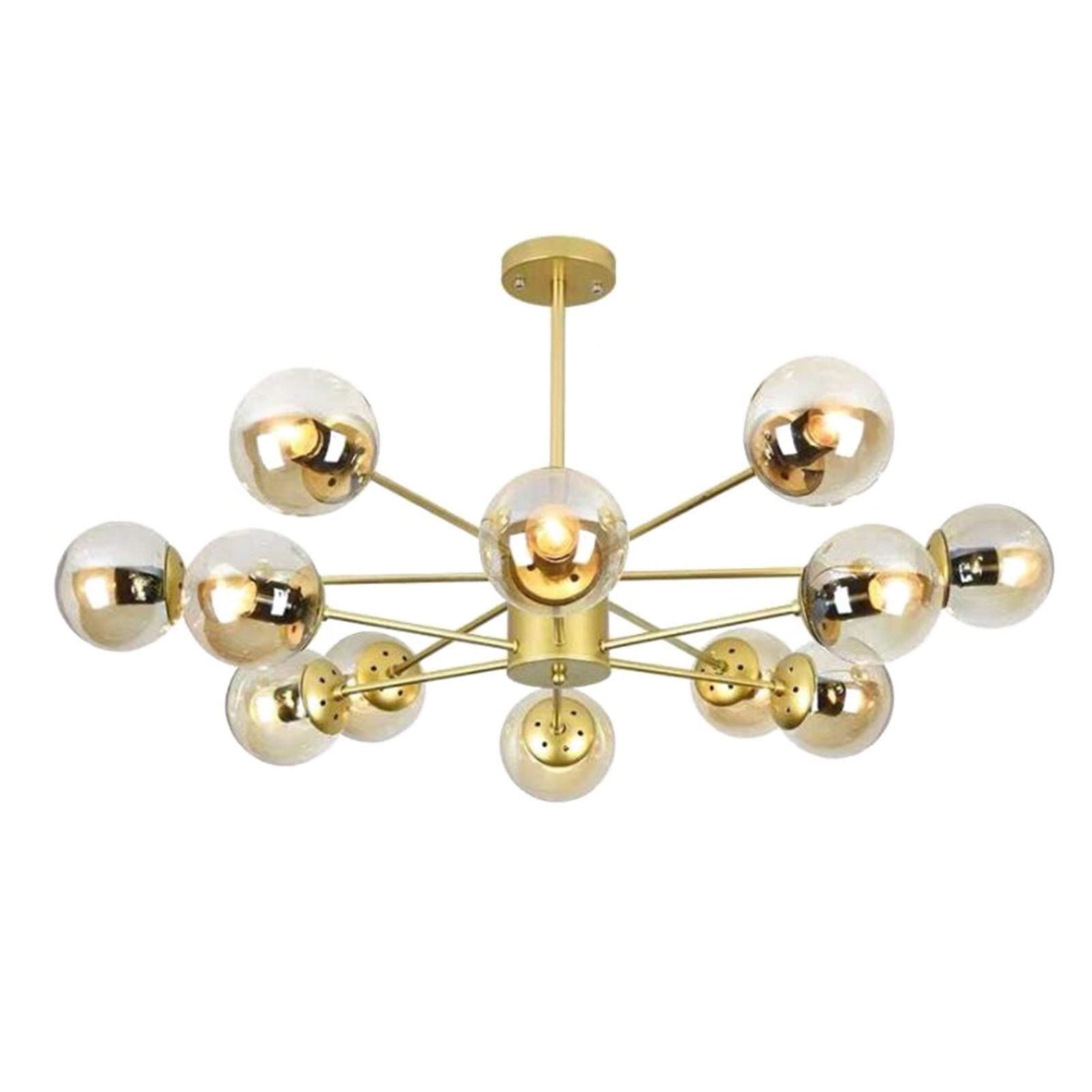 Semi Flush Mount Ceiling Light - Gold and glass E27