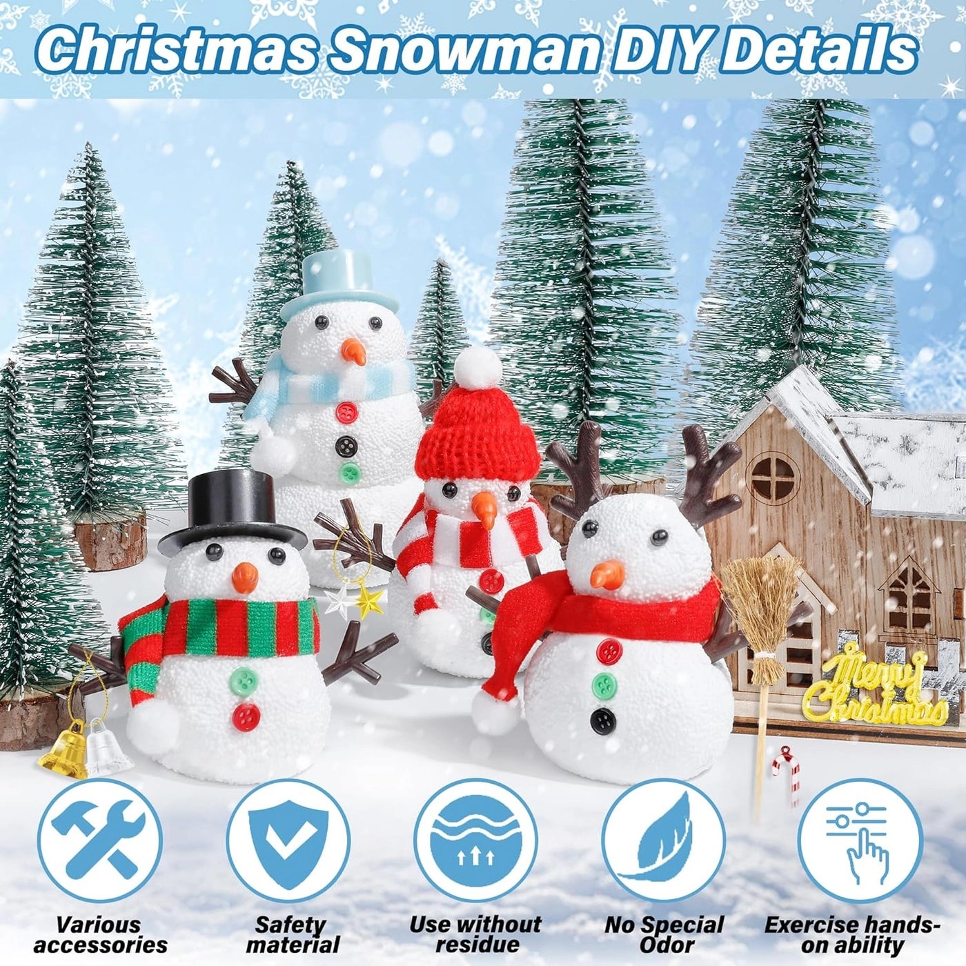 Christmas Craft Snowman Kit - 3 Pack