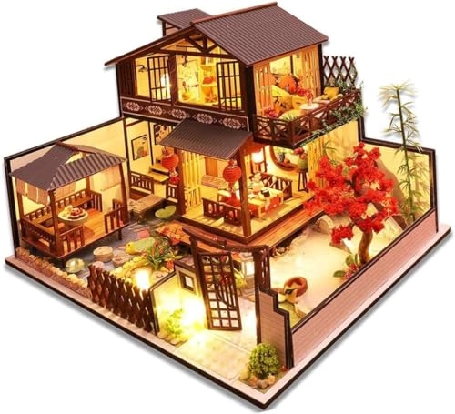 Villa garden DIY house - 42 * 34 * 32cm With music Dust cover
