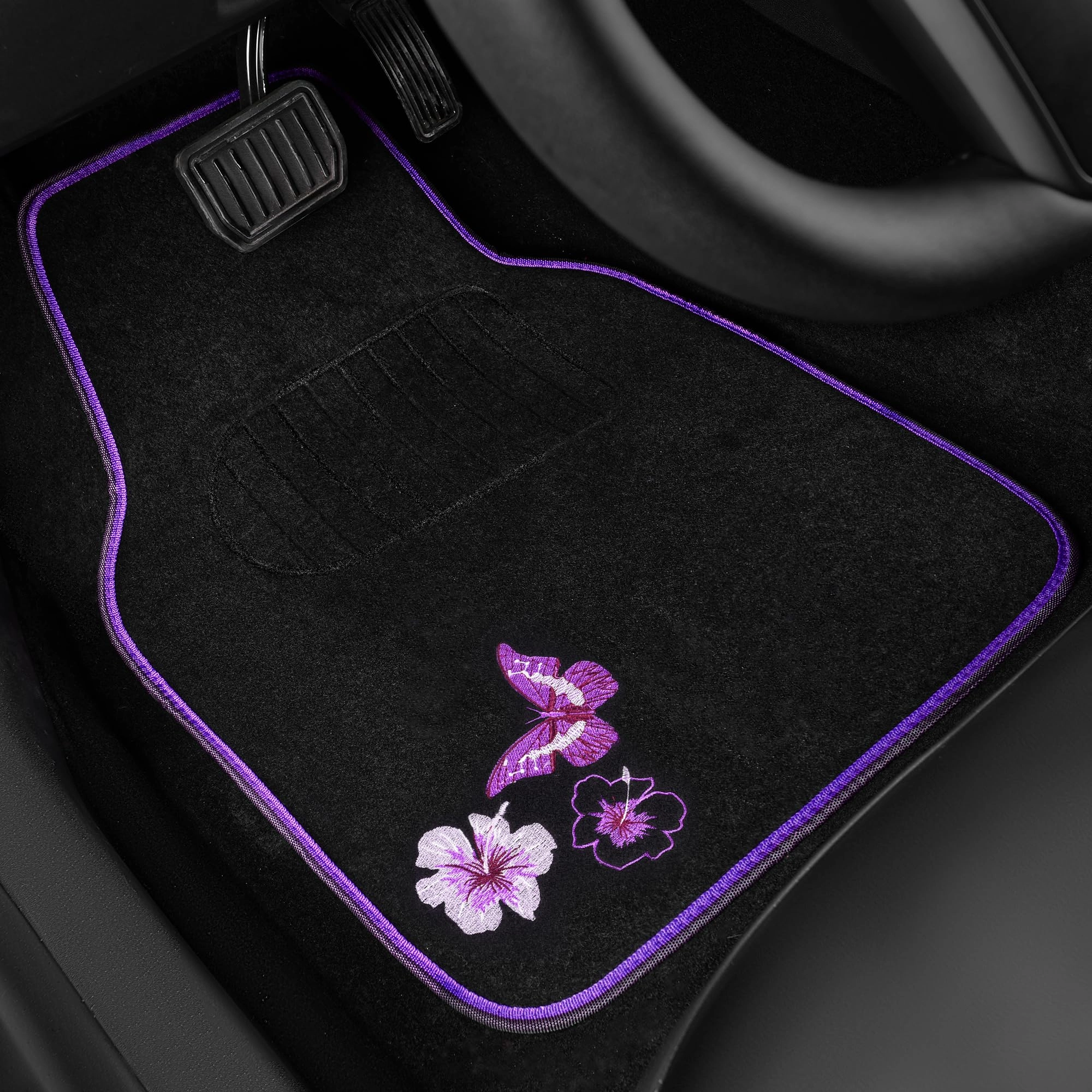Embroidery Butterfly and Flower Car Floor Mats