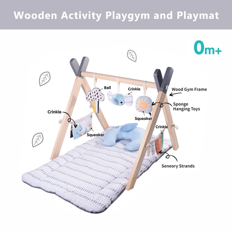 Nyra Wooden Activity Play Gym - Elephant 0 month