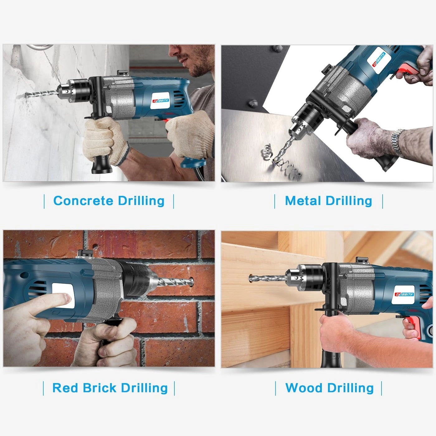 SDS Plus Drill Bits - YG8 Tungsten carbide 10-Piece 3/16" 1/4" 5/16" 3/8" 1/2"