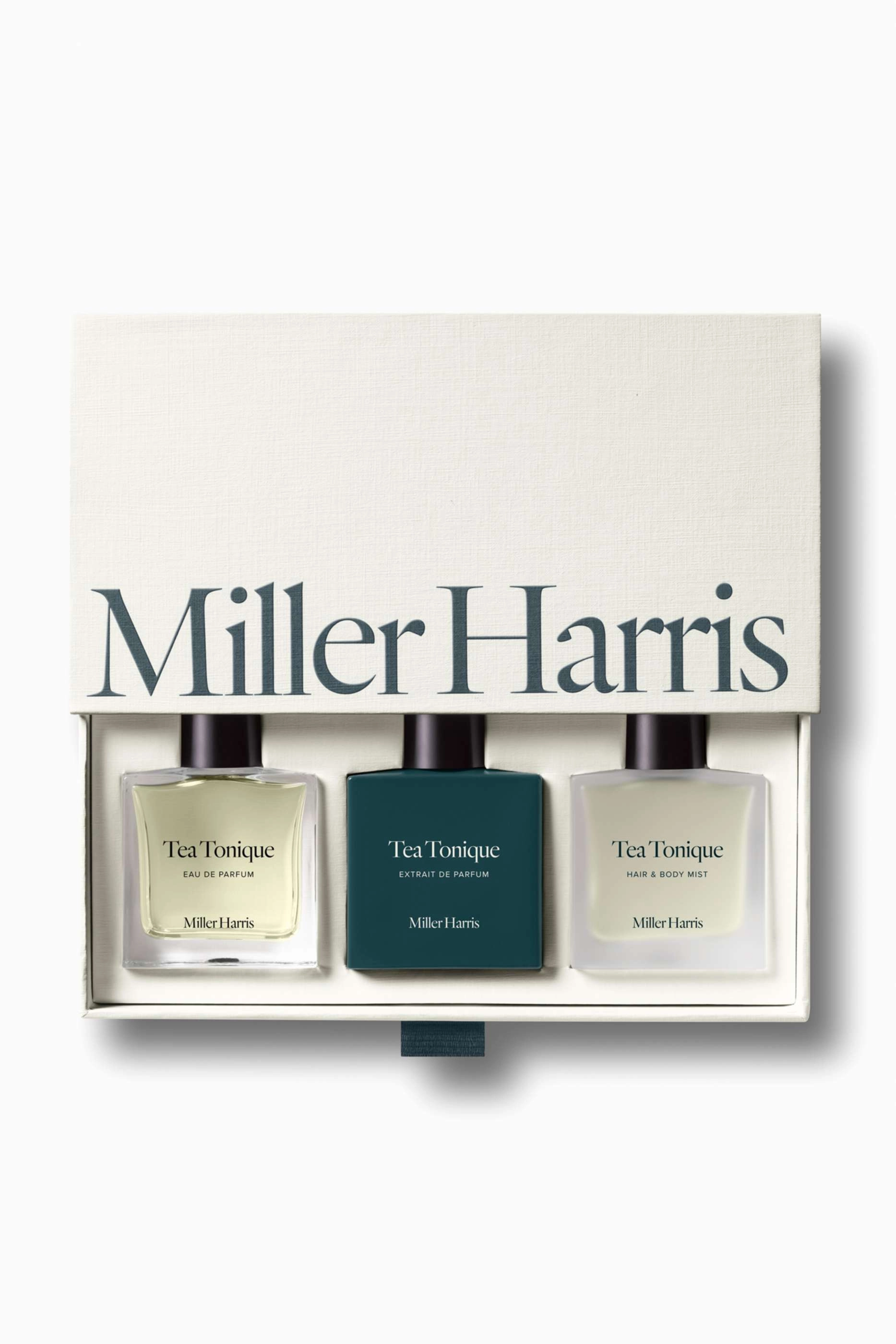 Miller Harris Tea Tonique Eau de Parfum - 30ml + Tea Tonique Extrait de Parfum - 30ml + Tea Tonique Hair & Body Mist - 30ml