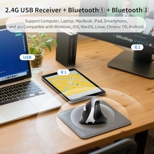 Vertical Wireless Mouse - Bluetooth