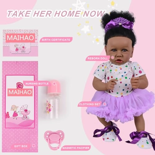 Reborn Baby Doll - 22inch Vinyl African American Ages 3+