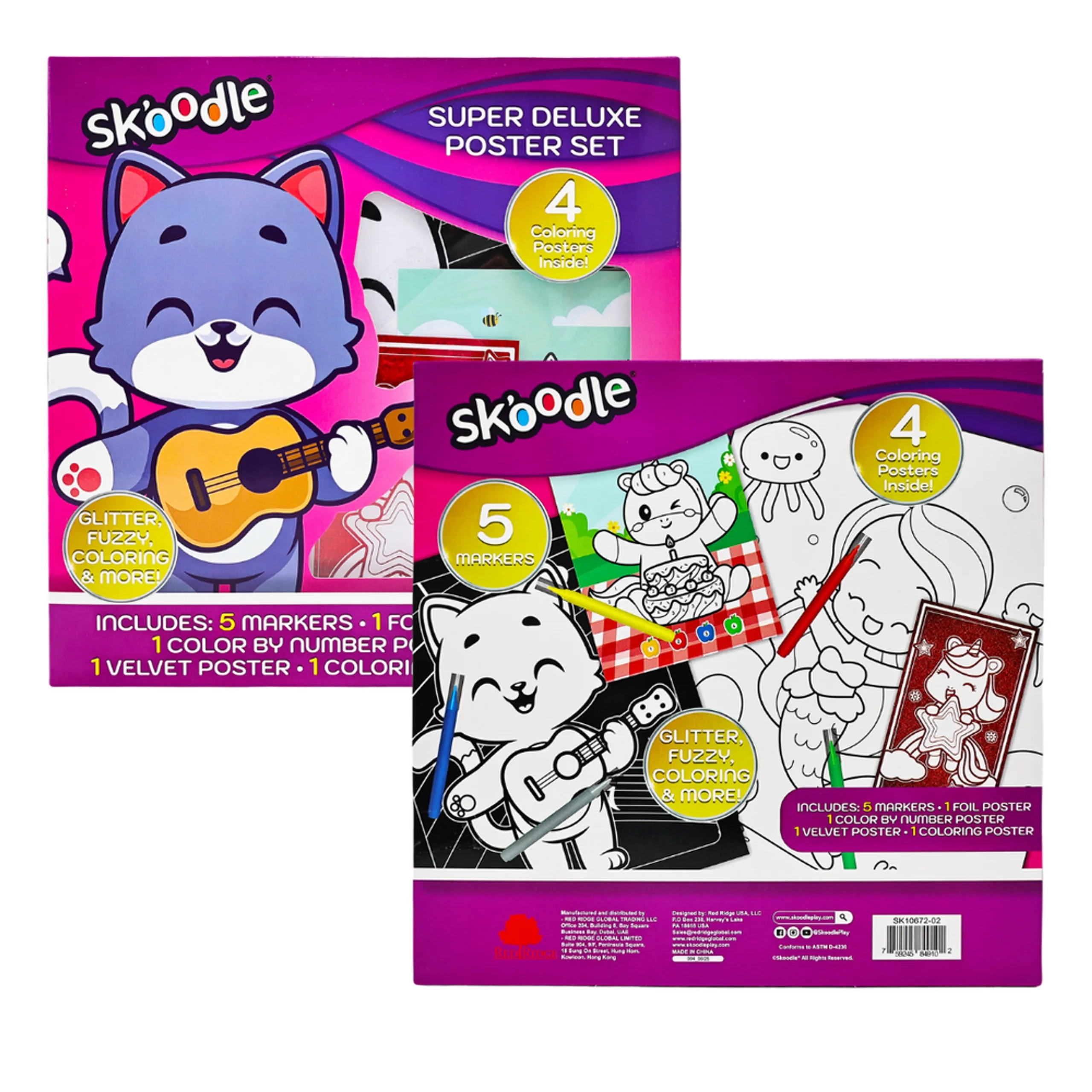 Super Deluxe Poster Art & Craft Set - 4 fun posters 5 markers