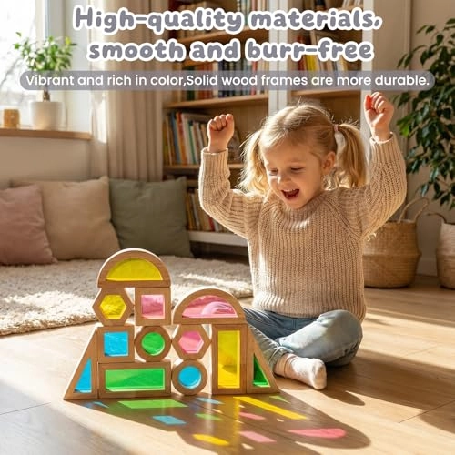 Rainbow Acrylic Building Blocks - 18 months - 8 years 12 pieces