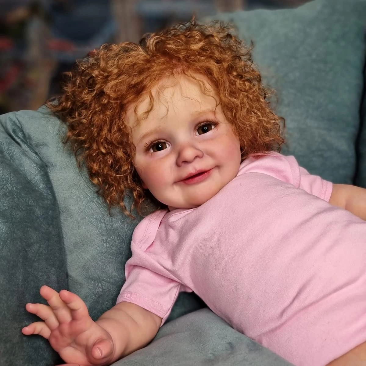 Reborn Baby Doll - 26 inch Hand Rooted Curly Hair Weighted Body Ages 3+