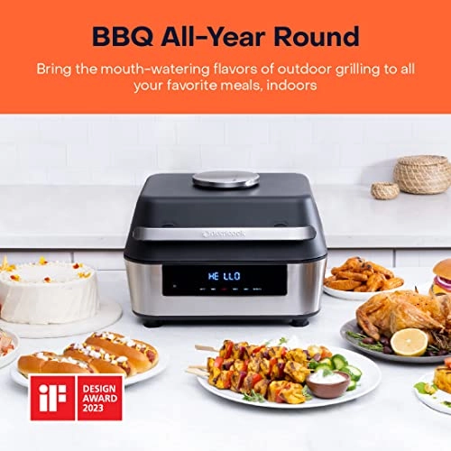 Smart Indoor Grill & Air Fryer - 8.5L + High-Speed Blender - 400W