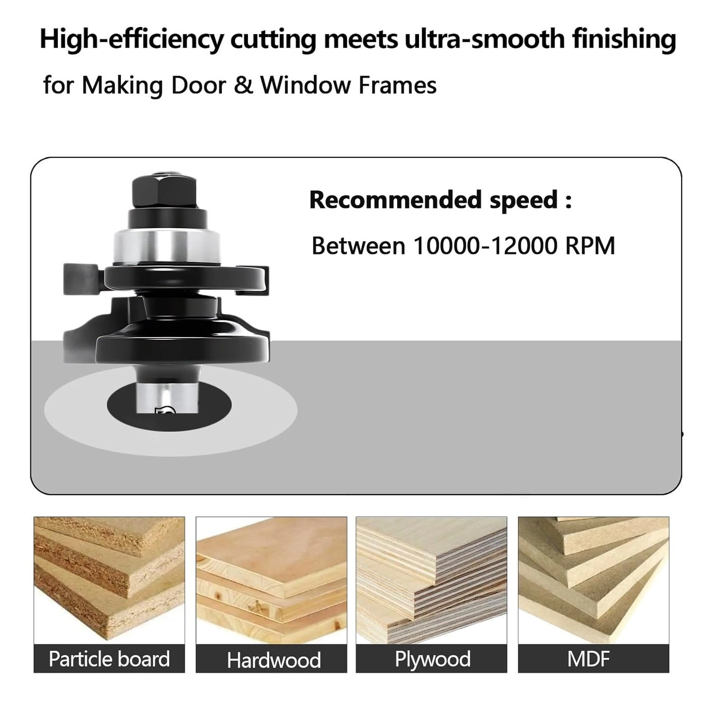 Raised Panel Router Bits - 1-5/8" 1/2 3PCS