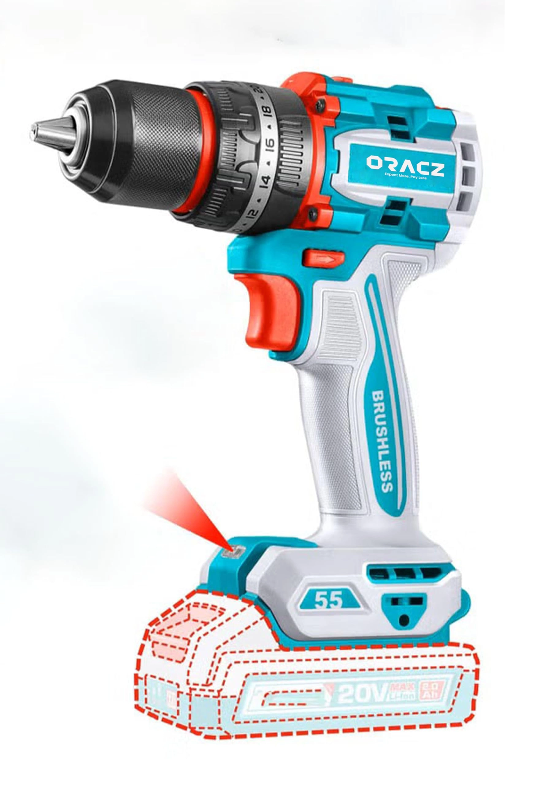 JASI BUILDING MATERIALS TRADING LLC. Cordless Drill - 55N.m 20V Brushless
